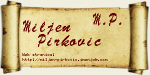 Miljen Pirković vizit kartica